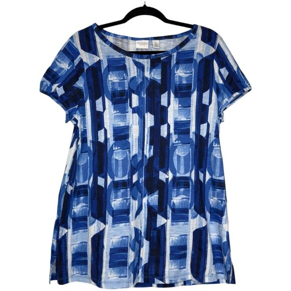 Weekends by Chico’s Short Sleeve Cut-Out Drawstring Tee - Size Large - Picture 1 of 8